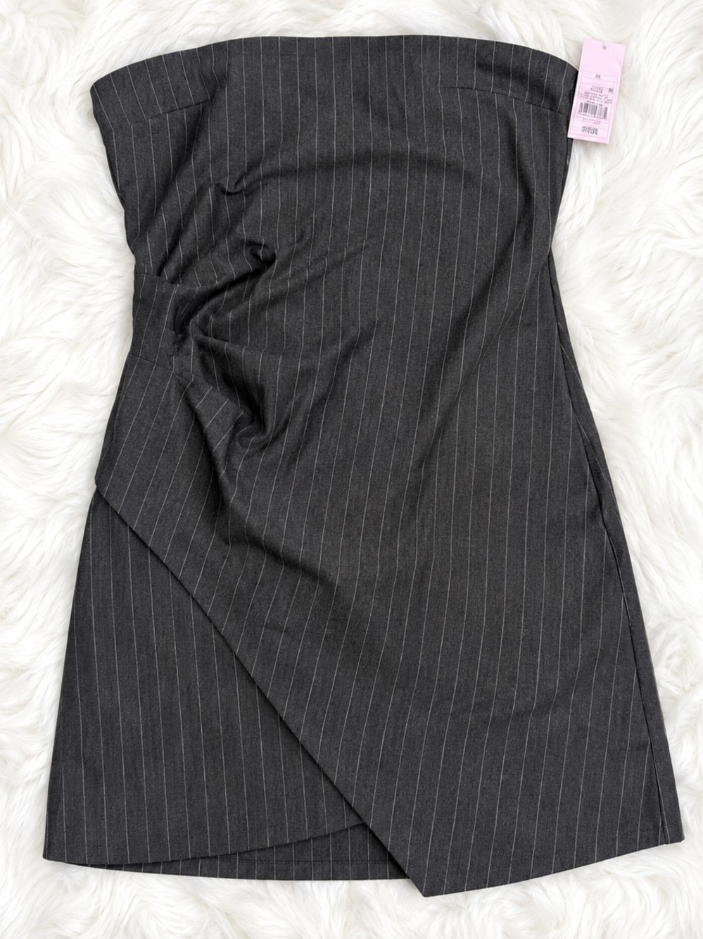 wild fable Charcoal Pinstripe Strapless Dress